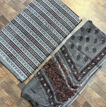 Load image into Gallery viewer, 5 m jahota natural dye Handblock cotton fabric with jahota Kota doria dupatta