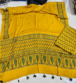Load image into Gallery viewer, Natural dye modal silk ajrakh top with plain modal silk handworked mirror dupatta 2 piece set