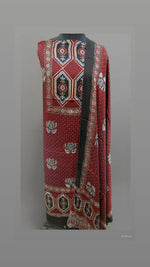 Load image into Gallery viewer, Designer style natural dye modal silk hand block ajrakh 2 piece set