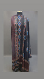 Load image into Gallery viewer, Designer style natural dye modal silk hand block ajrakh 2 piece set