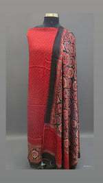 Load image into Gallery viewer, Designer style natural dye modal silk hand block ajrakh 2 piece set