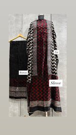 Load image into Gallery viewer, Velvet handblock ajrakh designer style top and bottom with sleeves MF0067