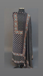 Load image into Gallery viewer, Designer style natural dye modal silk hand block ajrakh 2 piece set