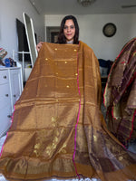 Load image into Gallery viewer, Pure tissue linen handwoven jamdani top and dupatta