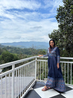 Load image into Gallery viewer, Designer style modal silk ajrakh gown