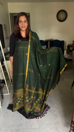 Load image into Gallery viewer, Linen handwoven Jamdani with zari top and dupatta 2 piece set
