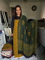 Load image into Gallery viewer, Pure georgette handblock ajrakh top and dupatta 2 piece set