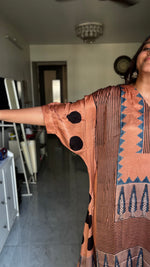 Load image into Gallery viewer, Modal silk ajrakh kaftan top