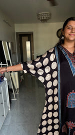 Load image into Gallery viewer, Modal silk ajrakh kaftan top