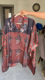 Load image into Gallery viewer, Vanaspathi handblocked modal silk kaftan shirt