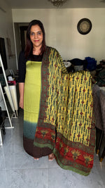 Load image into Gallery viewer, Vanaspathi handblocked modal silk dupatta paired with modal silk shaded top 2 piece set