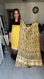 Load image into Gallery viewer, Vanaspathi handblocked modal silk dupatta paired with modal silk shaded top 2 piece set