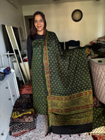 Load image into Gallery viewer, Natural Dyes ajrakh Handblock Printed Modaal silk 2 Piece with unique Design suit MF0082