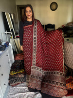 Load image into Gallery viewer, Natural Dyes ajrakh Handblock Printed Modaal silk 2 Piece with unique Design suit MF0082