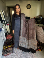 Load image into Gallery viewer, Natural Dyes ajrakh Handblock Printed Modaal silk 2 Piece with unique Design suit MF0082