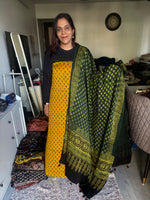 Load image into Gallery viewer, Natural Dyes ajrakh Handblock Printed Modaal silk 2 Piece with unique Design suit MF0082