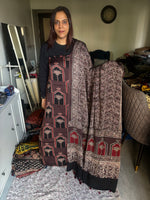 Load image into Gallery viewer, Natural Dyes ajrakh Handblock Printed Modaal silk 2 Piece with unique Design suit MF0082