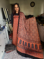 Load image into Gallery viewer, Natural Dyes ajrakh Handblock Printed Modaal silk 2 Piece with unique Design suit MF0082