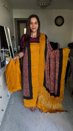 Load image into Gallery viewer, Modal silk ajrakh bandhej suit 3 piece set