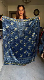 Load image into Gallery viewer, Velvet hand block ajrakh top fabric 2.5 m with 45 inch width