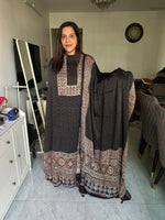 Load image into Gallery viewer, SITAARA Eid Edit 2026 Handworked Natural dye modal silk handblocked ajrakh 3 m top and dupatta 2 piece set