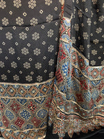 Load image into Gallery viewer, SITAARA Eid Edit 2026 Handworked Natural dye modal silk handblocked ajrakh 3 m top and dupatta 2 piece set