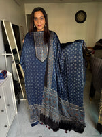 Load image into Gallery viewer, SITAARA Eid Edit 2026 Handworked Natural dye modal silk handblocked ajrakh 3 m top and dupatta 2 piece set