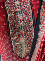 Load image into Gallery viewer, SITAARA Eid Edit 2026 Handworked Natural dye modal silk handblocked ajrakh 3 m top and dupatta 2 piece set