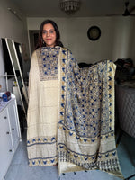 Load image into Gallery viewer, SITAARA Eid Edit 2026 Handworked Natural dye modal silk handblocked ajrakh 3 m top and dupatta 2 piece set