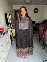 Load image into Gallery viewer, SITAARA Eid Edit 2026 Handworked Natural dye modal silk handblocked ajrakh 3 m top and dupatta 2 piece set