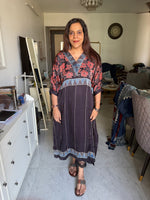 Load image into Gallery viewer, Modal silk ajrakh stitched kaftan top