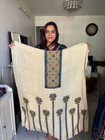 Load image into Gallery viewer, Natural dye modal silk ajrakh kaftan top fabric 2.5 m