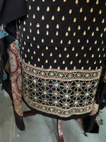 Load image into Gallery viewer, Natural dye modal silk ajrakh handworked top and dupatta with tazzels 2 piece set