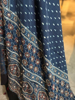 Load image into Gallery viewer, Natural dye modal silk ajrakh handworked top and dupatta with tazzels 2 piece set