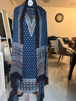 Load image into Gallery viewer, Natural dye modal silk ajrakh handworked top and dupatta with tazzels 2 piece set
