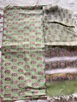 Load image into Gallery viewer, 5 m handblock cotton fabric with Kota doria dupatta