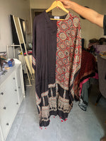 Load image into Gallery viewer, Modal silk ajrakh stitched kaftan free size