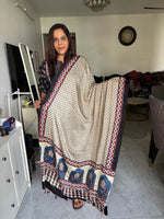 Load image into Gallery viewer, Natural dye Hand-blocked modal silk ajrakh dupatta with tazzles
