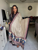 Load image into Gallery viewer, Natural dye Hand-blocked modal silk ajrakh dupatta with tazzles