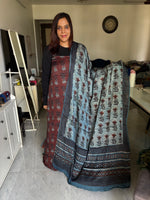 Load image into Gallery viewer, Pure vanaspathi handblocked modal silk 2 piece suit