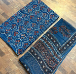 Load image into Gallery viewer, 5 m jahota natural dye Handblock cotton fabric with jahota Kota doria dupatta