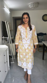 Load image into Gallery viewer, Pure cotton premium quality chikankari kurtha
