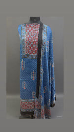 Load image into Gallery viewer, Designer style natural dye modal silk hand block ajrakh 2 piece set