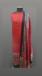 Load image into Gallery viewer, Designer style natural dye modal silk hand block ajrakh 2 piece set