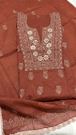 Load image into Gallery viewer, Kota doria Chikankari unstitched top and dupatta
