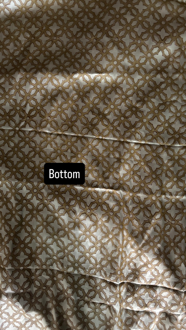 Handblock chikku shade modal cotton 3 piece set