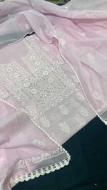 Load image into Gallery viewer, Kota doria Chikankari unstitched top and dupatta

