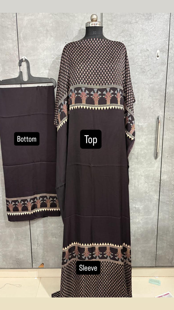 3 m modal silk ajrakh top with modal silk ajrakh bottom cord set unstitched set
