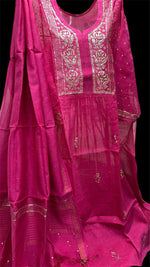 Load image into Gallery viewer, Beautiful Soft pure mulchanderi silk Tunic style kurta n dupatta
