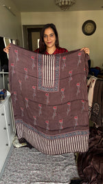 Load image into Gallery viewer, Modal silk ajrakh kaftan top fabric MF0080
